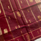 Vegan Silk Saree – Grey & Maroon Handloom Art Silk