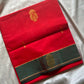 Vegan Silk Saree – Vibrant Red Handloom Art Silk