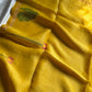 Handloom Silk Linen Jamdaani Saree - Yellow