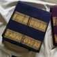 Subtle Weaves | Dark Blue Kanchi Cotton Saree