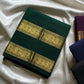 Subtle Weaves | Dark green Kanchi Cotton Saree