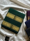 Subtle Weaves | Dark green Kanchi Cotton Saree