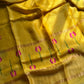 Handloom Silk Linen Jamdaani Saree - Yellow