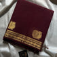 Minimal Border Edit - Chocolate Brown Kanchi Cotton Saree