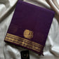 Minimal Border Edit - Royal Purple Kanchi Cotton Saree