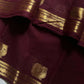 Minimal Border Edit - Chocolate Brown Kanchi Cotton Saree