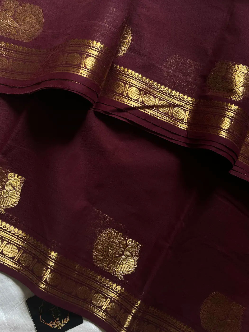 Minimal Border Edit - Chocolate Brown Kanchi Cotton Saree