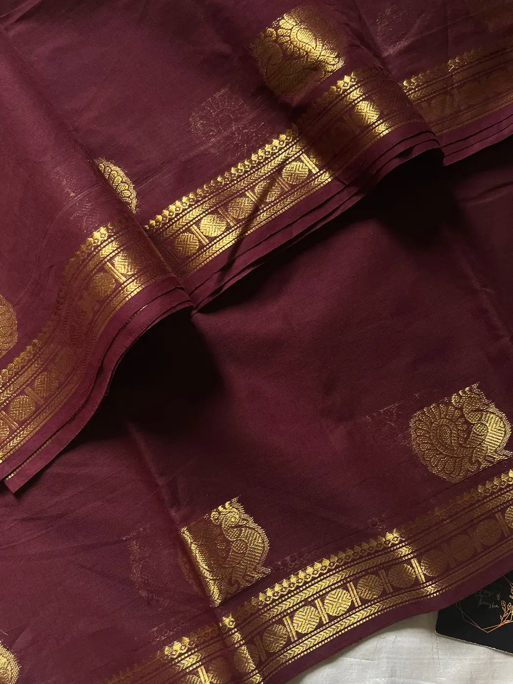 Minimal Border Edit - Chocolate Brown Kanchi Cotton Saree