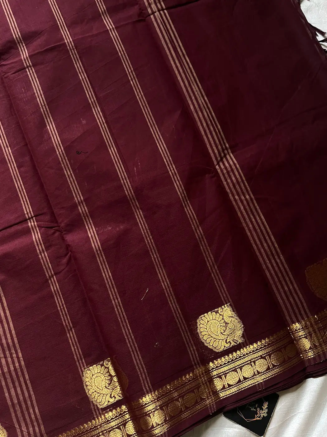 Minimal Border Edit - Chocolate Brown Kanchi Cotton Saree