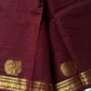 Minimal Border Edit - Chocolate Brown Kanchi Cotton Saree