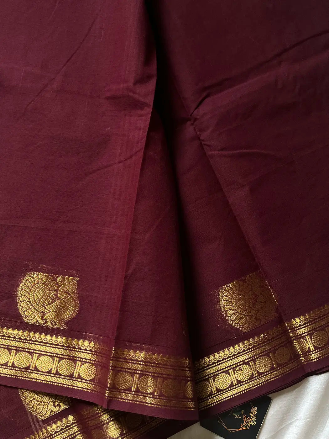 Minimal Border Edit - Chocolate Brown Kanchi Cotton Saree