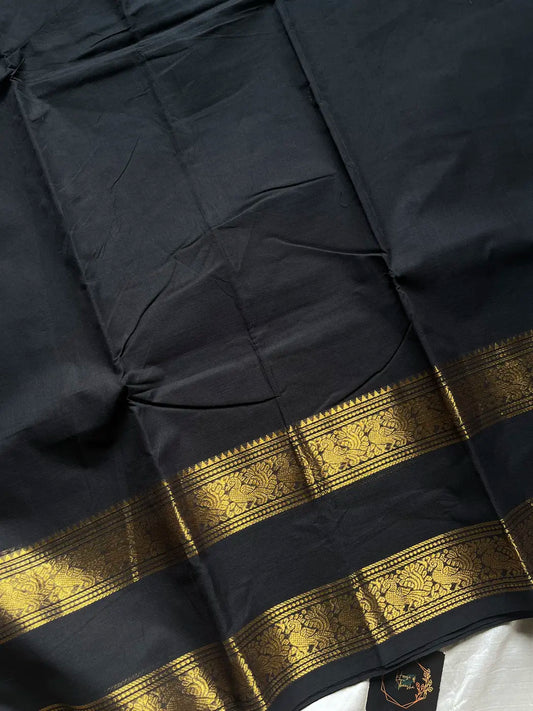 Subtle Weaves | Black Kanchi Cotton Saree