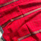 Mulmul Cotton Saree with Kantha Work - Red