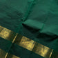 Subtle Weaves | Dark green Kanchi Cotton Saree