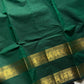 Subtle Weaves | Dark green Kanchi Cotton Saree