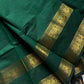 Subtle Weaves | Dark green Kanchi Cotton Saree