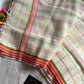 Mulmul Cotton Saree with Kantha Work - Beige