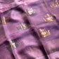 Handloom Silk Linen Saree - Pastel Lavender