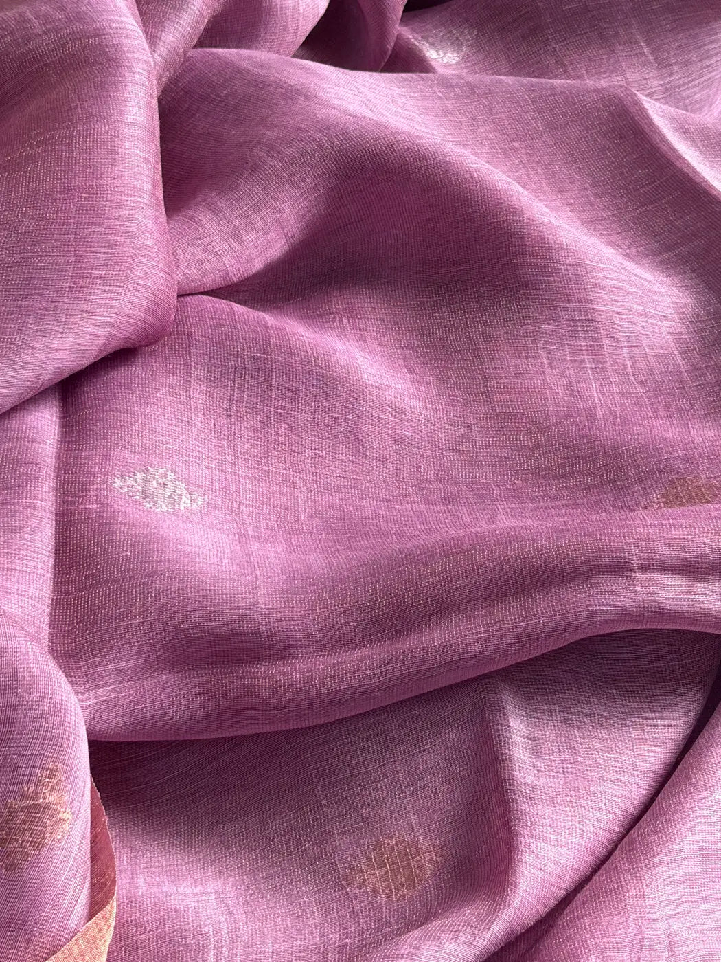 Handloom Silk Linen Saree - Pastel Lavender