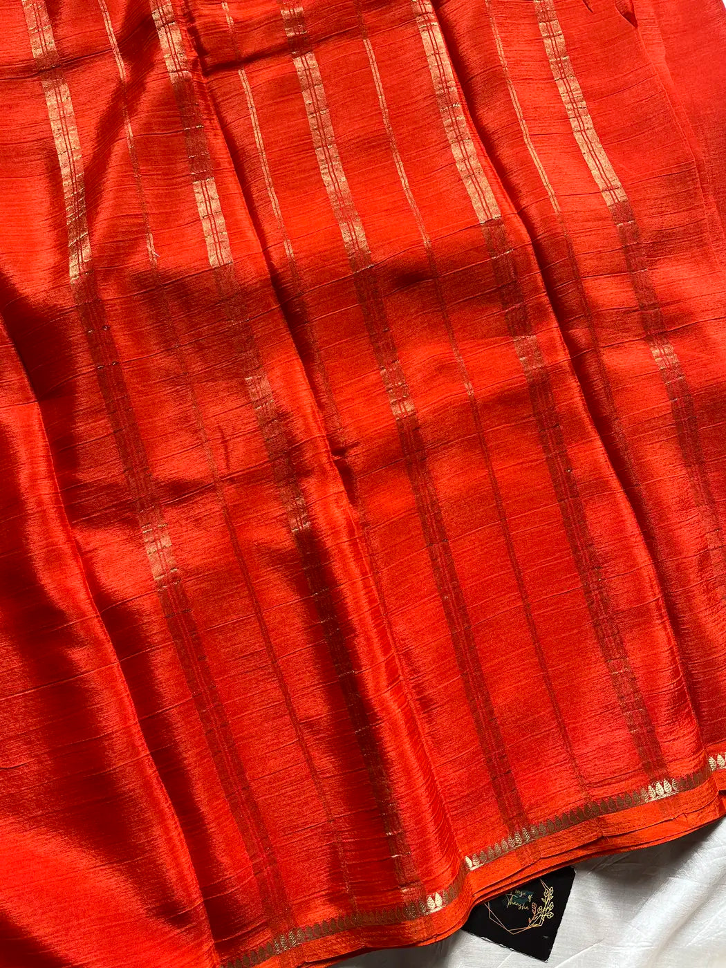Semi Mysore Silk Saree – Orange