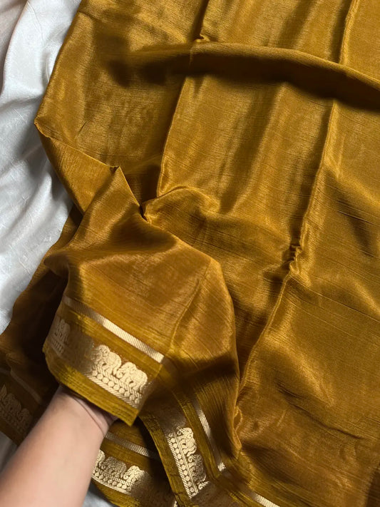 Semi Mysore Silk Saree – Yellow