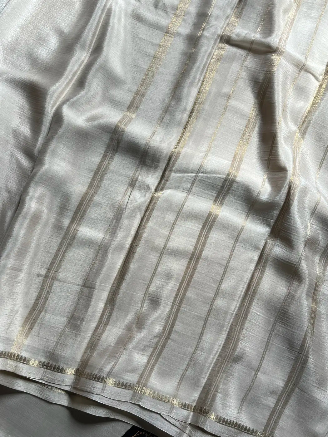 Semi Mysore Silk Saree – Cream white