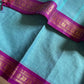 Minimal Border Edit - SkyBlue & Purple Kanchi Cotton Saree
