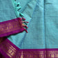 Minimal Border Edit - SkyBlue & Purple Kanchi Cotton Saree