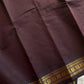 Minimal Border Edit - Dark Coffee Brown Kanchi Cotton Saree