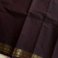 Minimal Border Edit - Dark Coffee Brown Kanchi Cotton Saree