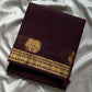 Minimal Border Edit - Dark Coffee Brown Kanchi Cotton Saree
