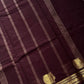 Minimal Border Edit - Dark Coffee Brown Kanchi Cotton Saree