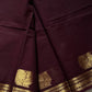 Minimal Border Edit - Dark Coffee Brown Kanchi Cotton Saree