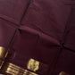 Minimal Border Edit - Dark Coffee Brown Kanchi Cotton Saree