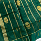 Vegan Silk Saree – Ash & Green Handloom Art Silk
