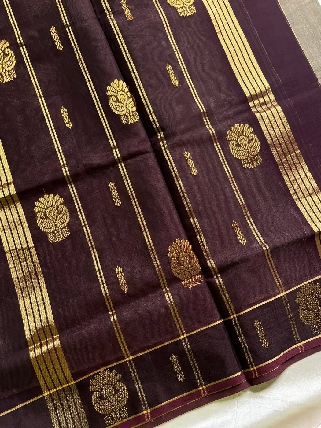 Vegan Silk Saree – Olive Green Handloom Art Silk