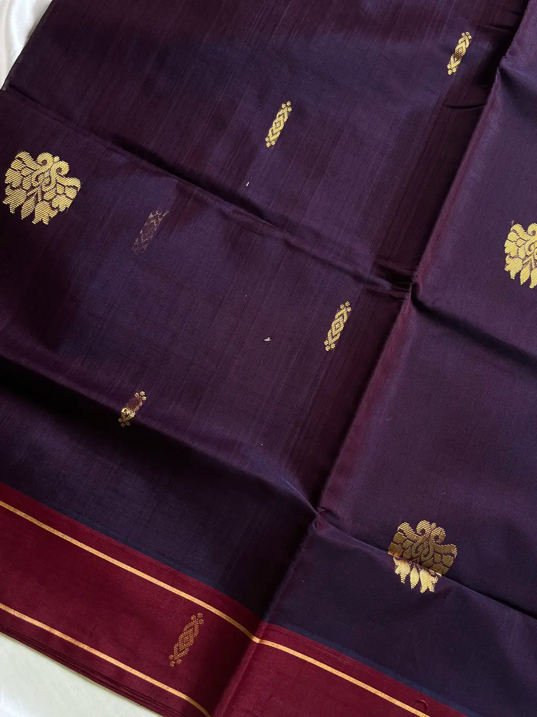 Vegan Silk Saree – Vintage Violet Handloom Art Silk