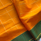 Vegan Silk saree – Yellow Checked Handloom Art Silk Saree