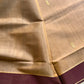 Vegan Silk Saree – Beige & Brown Handloom Art Silk
