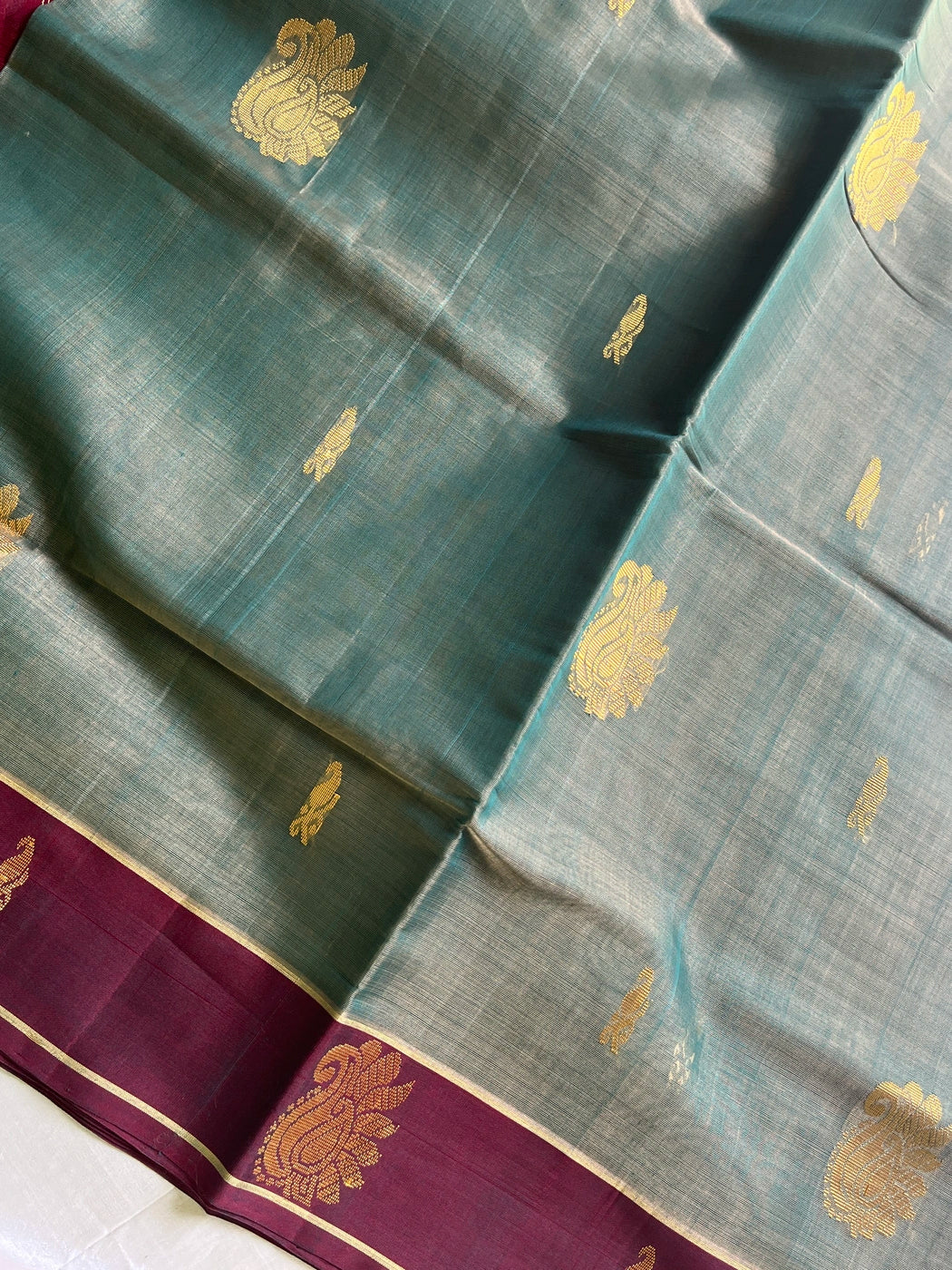 Vegan Silk Saree – Sea Green Handloom Art Silk