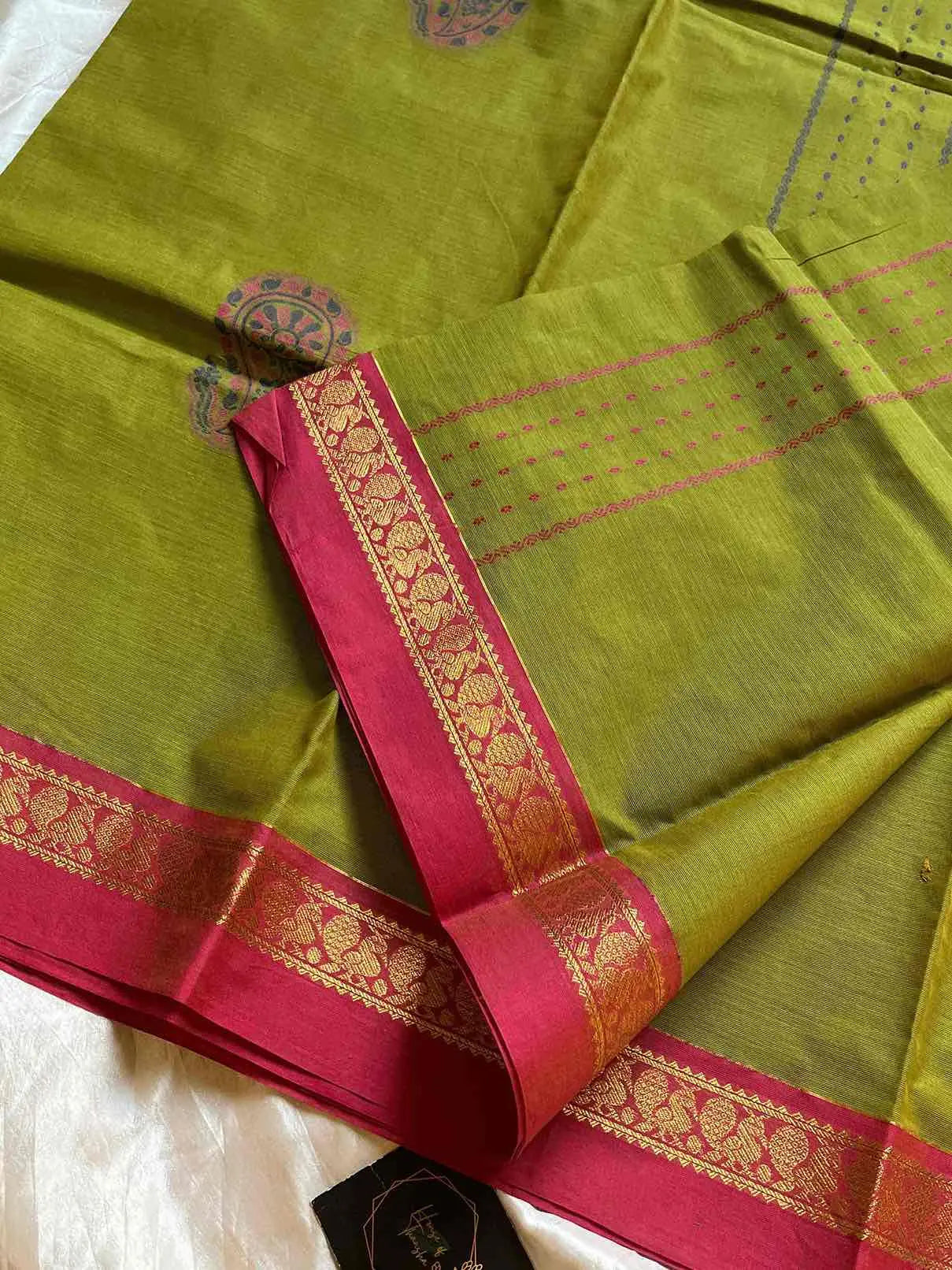 Zari & Thread Edit | Kanchi Cotton saree– Green