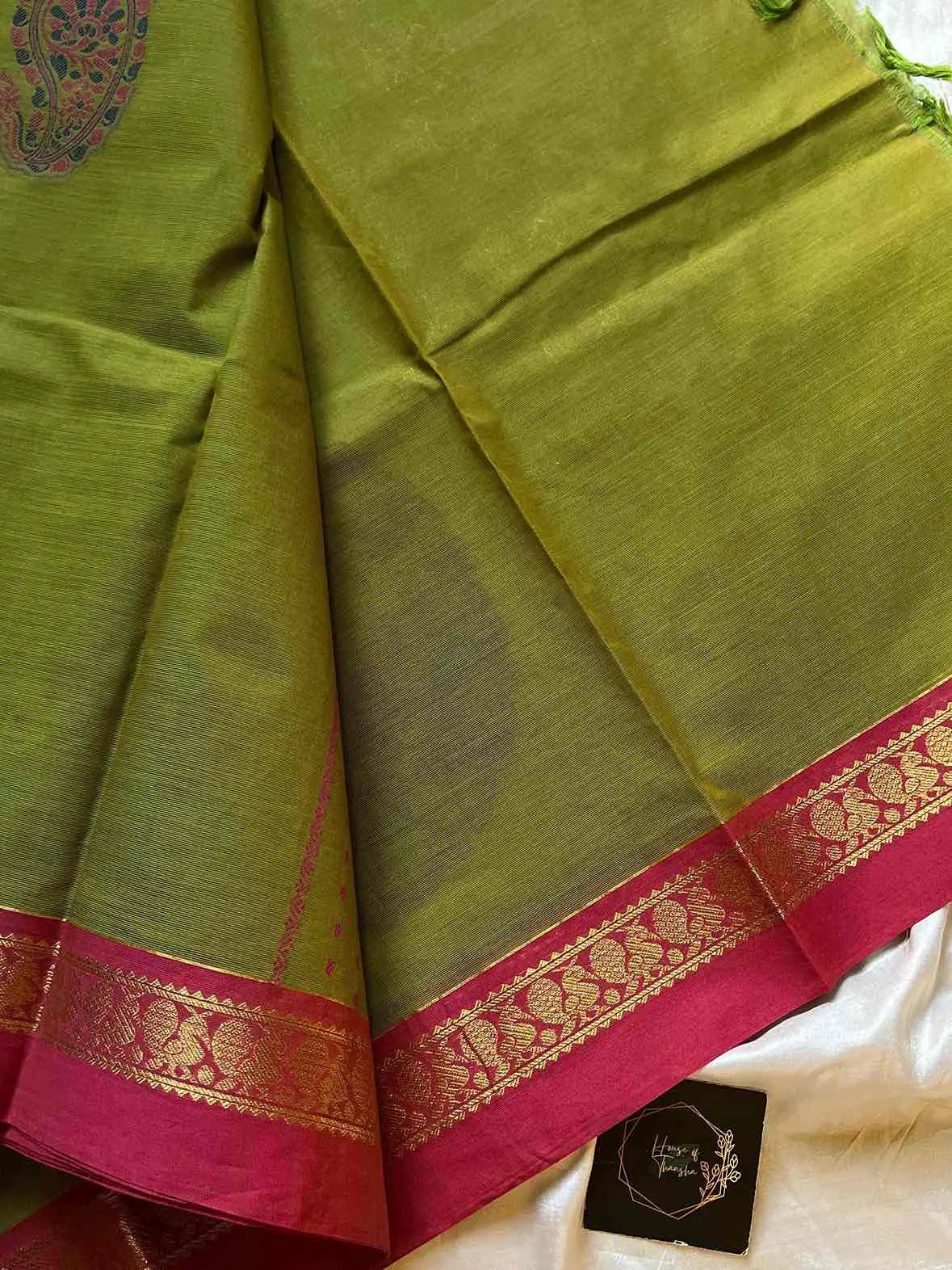 Zari & Thread Edit | Kanchi Cotton saree– Green