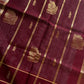 Vegan Silk Saree – Grey & Maroon Handloom Art Silk