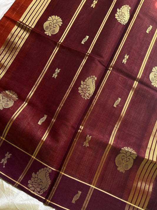 Vegan Silk Saree – Peach Handloom Art Silk