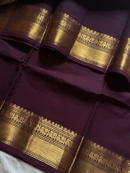 Subtle Weaves | Coffee Brown Kanchi Cotton Saree