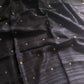 Handloom Matka Silk Saree with Muslin Pallu - Black