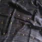 Handloom Matka Silk Saree with Muslin Pallu - Black