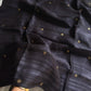 Handloom Matka Silk Saree with Muslin Pallu - Black