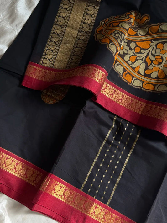 Zari & Thread Edit | Kanchi Cottons – Black