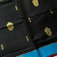 Vegan Silk Saree – Black & Blue